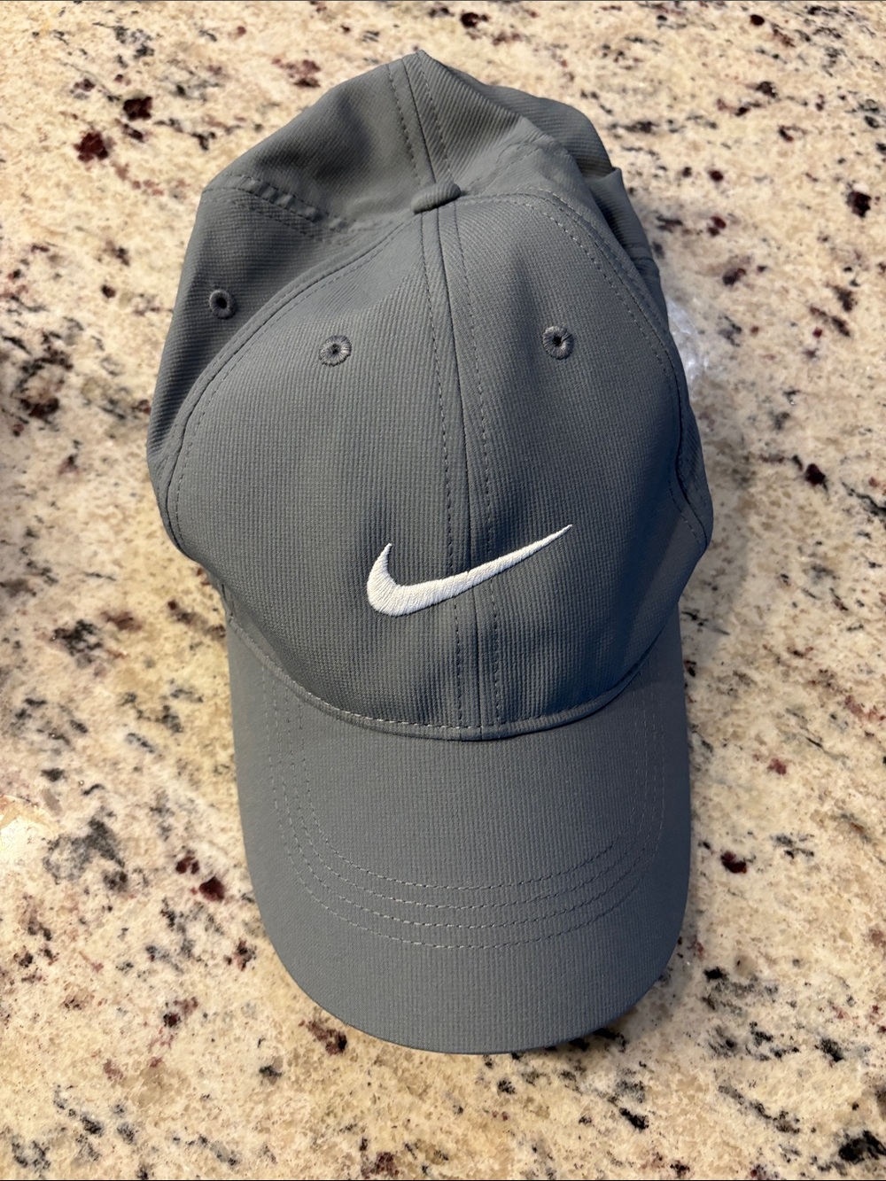 Nike Drifit Gray Baseball Cap with White Swoosh